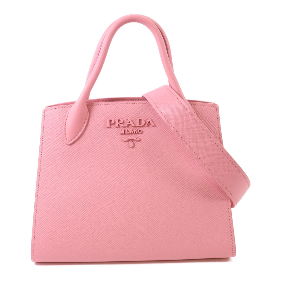 Prada Monochrome Saffiano Tote, Pink (full set)